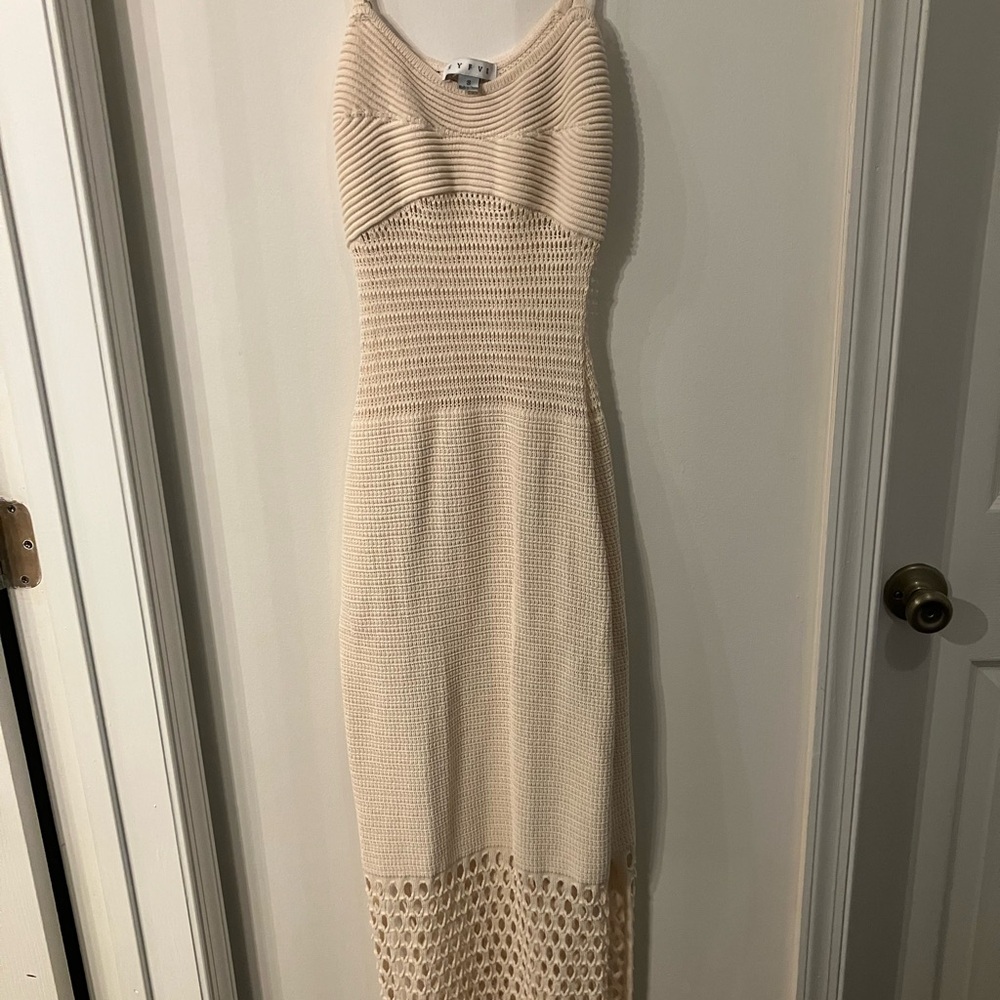 HYFVE Cream Knit Midi Dress